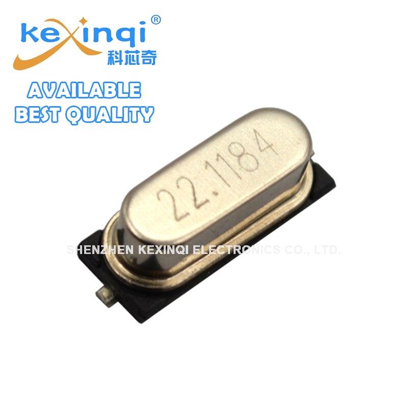 

10 шт., кварцевый генератор SMD 22,1184M, 2 контакта, пассивный тактовый генератор SMD 49SMD, кварцевый кристалл