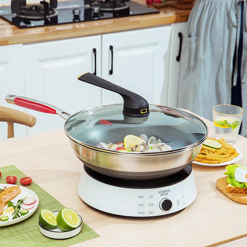 KOBACH KGD-C32W 32cm Fifth Gen Antibacterial Honeycomb Wok Set
