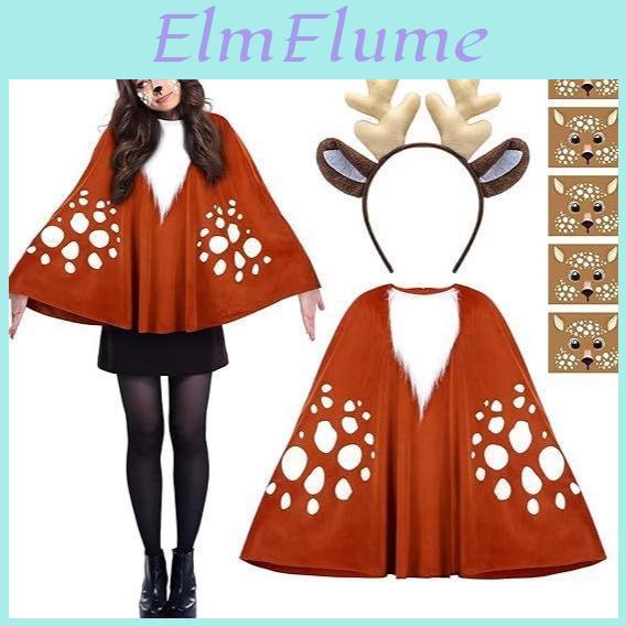 Halloween Reindeer Cloak Costume For Women With Cosplay Cape For Stage Performances