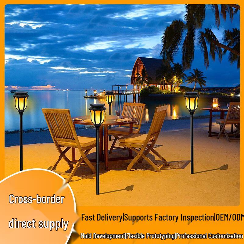 Solar Hexagonal Torch Light, 96 LED Flame Effect, for Outdoor Garden and Lawn Lighting. Single Pack