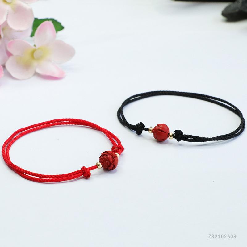 Ximang Carrying Strap Red Sand Lotus Beads Bracelet Factory E-commerce Live Delivery S2102608