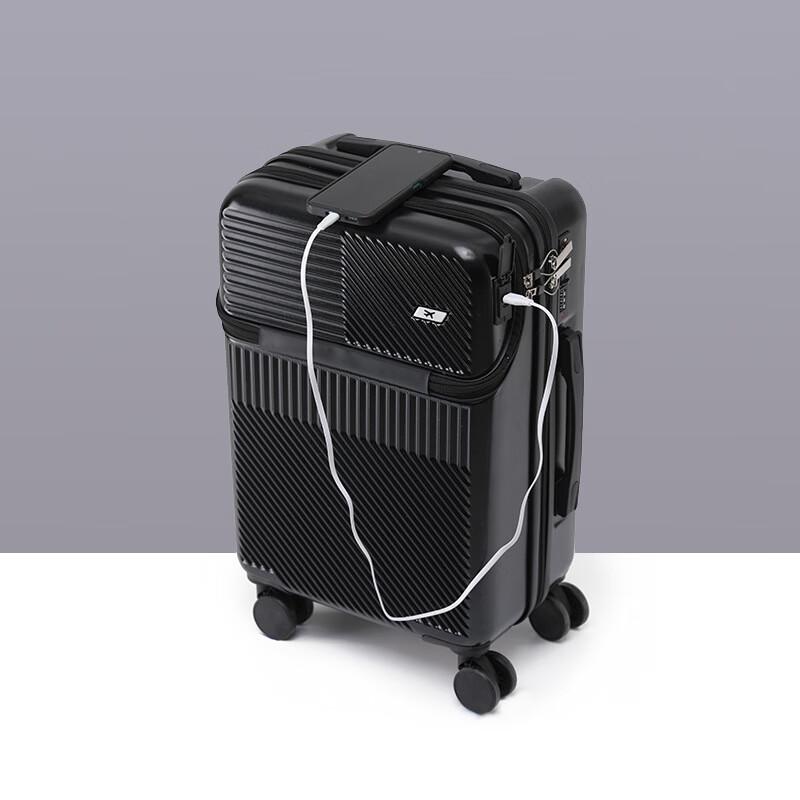 

20-inch Front-Opening Spinner Carry-on Luggage with USB-C Port