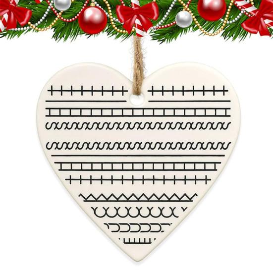 Funny Hidden Swear Christmas Ornament Heart Shaped Hidden Message Decor for Christmas Tree Novelty White Elephant Gag Gift Prank Party Supplies