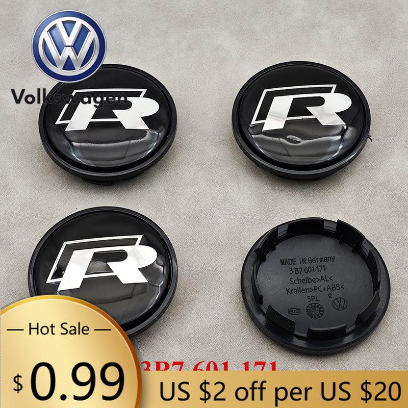 2026 Nuovo Per VOLKSWAGEN VW 4 Pezzi 65mm VW R Coprimozzi Ruota Auto Per Volkswagen VW R GTI Golf 6 Passat CC Magotan Touran Tiguan 3