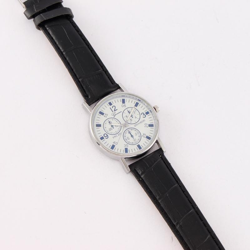 Manufacturer spot popular fashion three-eye blue mirror men's watch men's watch quartz belt men's