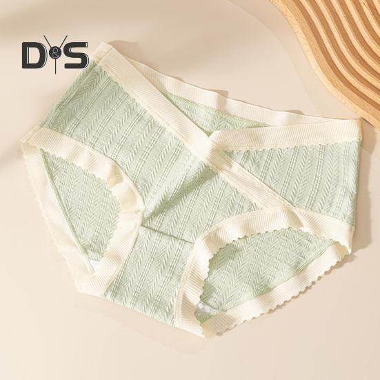 Women Panties Jacquard Mid Waist Seamless Contrast Color Good Breathability Slim Fit Thin Quick Dry Pregnant Postpartum Women Casual Underpants Lady