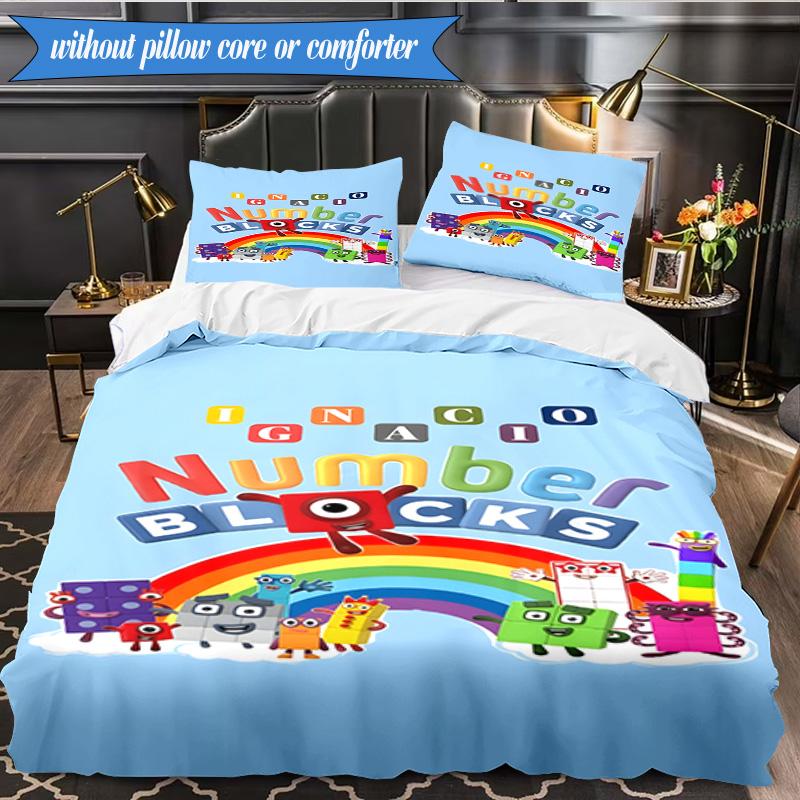 Number-Blocks Abenteuer 3er K-Pop Musikgruppe Bettwäsche-Set, Ideal für Schlafzimmer, Wohnheim, Inklusive Bettbezug und 2 Kissenbezügen, Fan-Geschenke