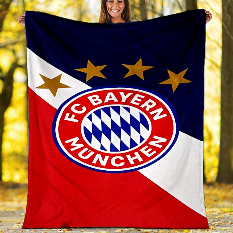 FC Bayern München logo printed throw blanket—soft,warm;versatile blanket for all seasons—perfect as &air-conditioning throw,nap blanket