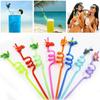 Straw Kids Drinking Decor Dinosaur Reusable Straws Dino Theme Cartoon Pattern Straws-Plastic