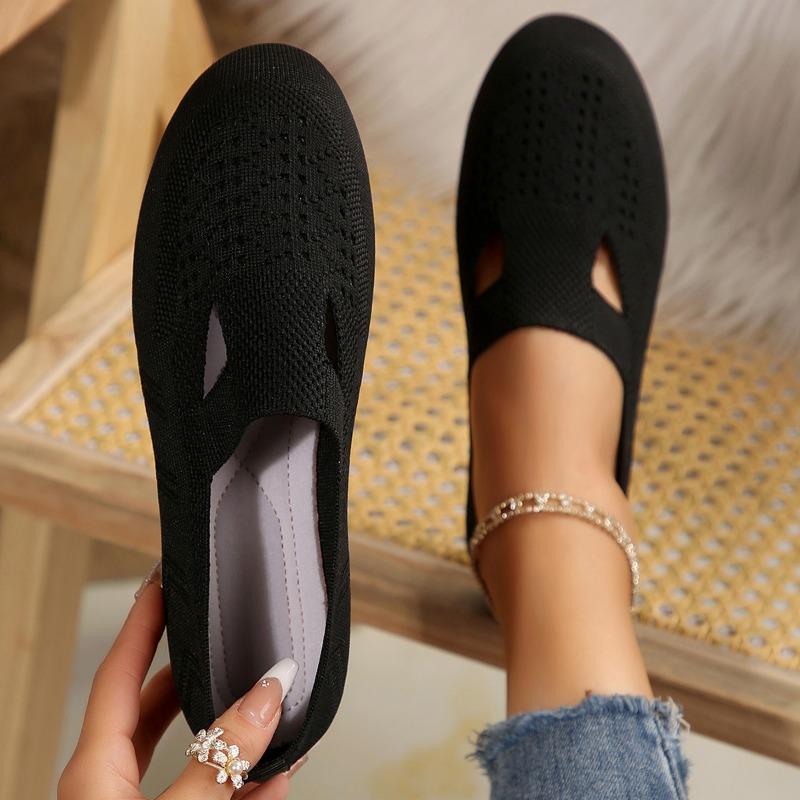 New Women's Shoes Mesh Light Breathable Slip on Casual Shoes Solid Color Versatile Low Help Flat Shoes Sneakers Zapatos De Mujer