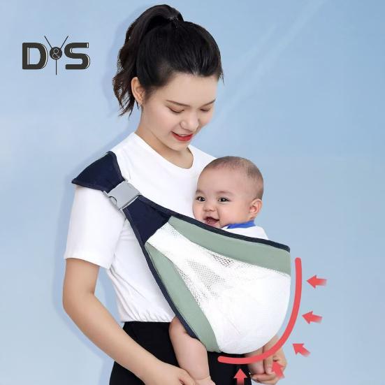 Baby Carrier Sling 20kg Weight Limit Adjustable Sling for Front Hip Carry Breathable Single Strap for 0-4 Years Ergonomic Support Adjustable