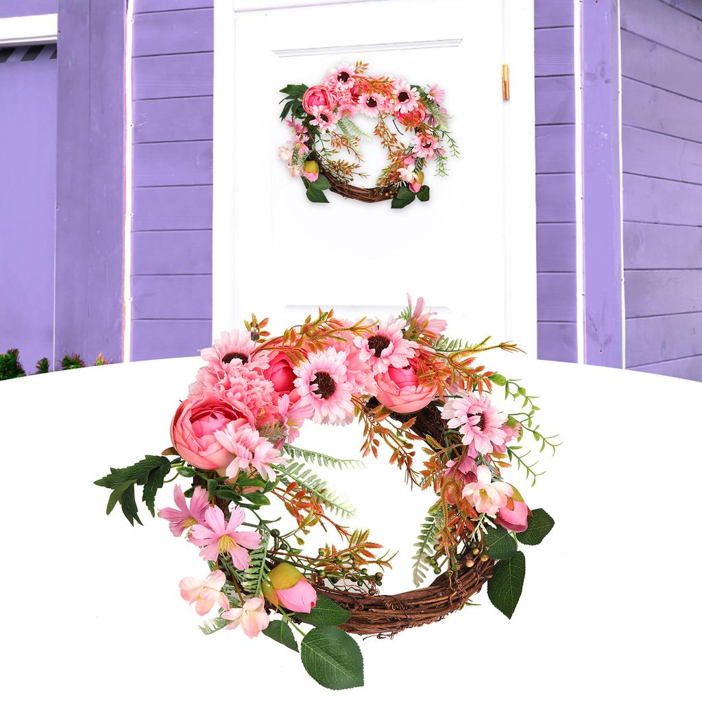Artificial Flower Wreath Simulation Peony Door Hanging Garland Festivals Party Decoration