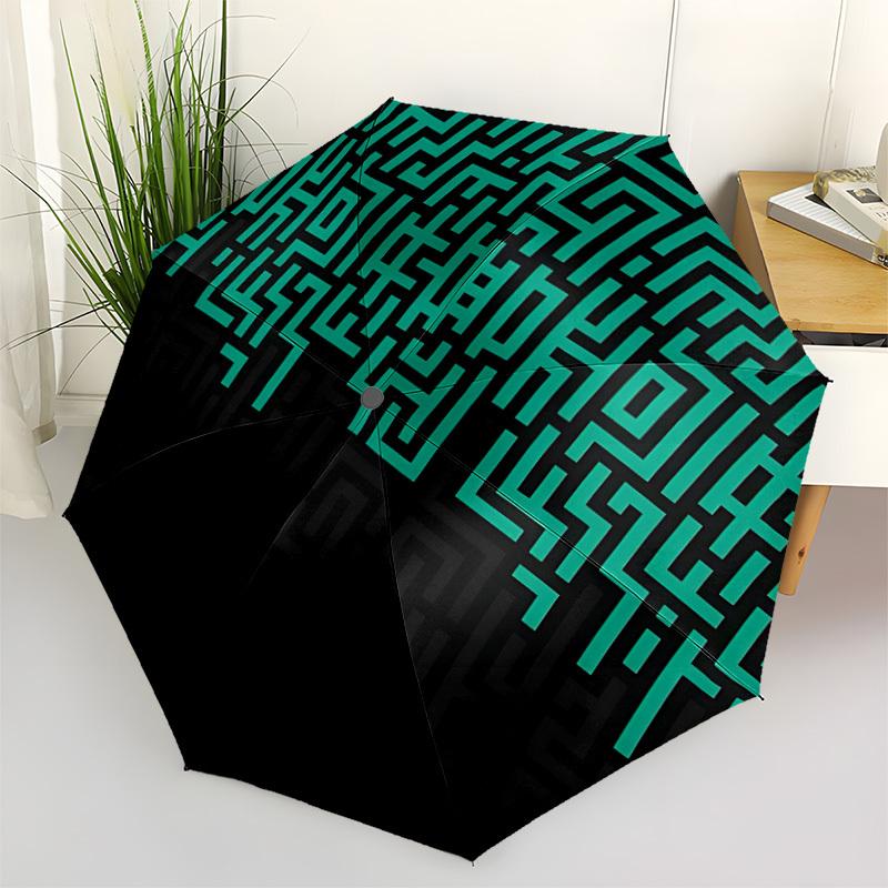 1pc Labyrinth Maze Automatic Open 8-Rib Windproof Umbrella, Travel & Commuting, Suitable for All Seasons