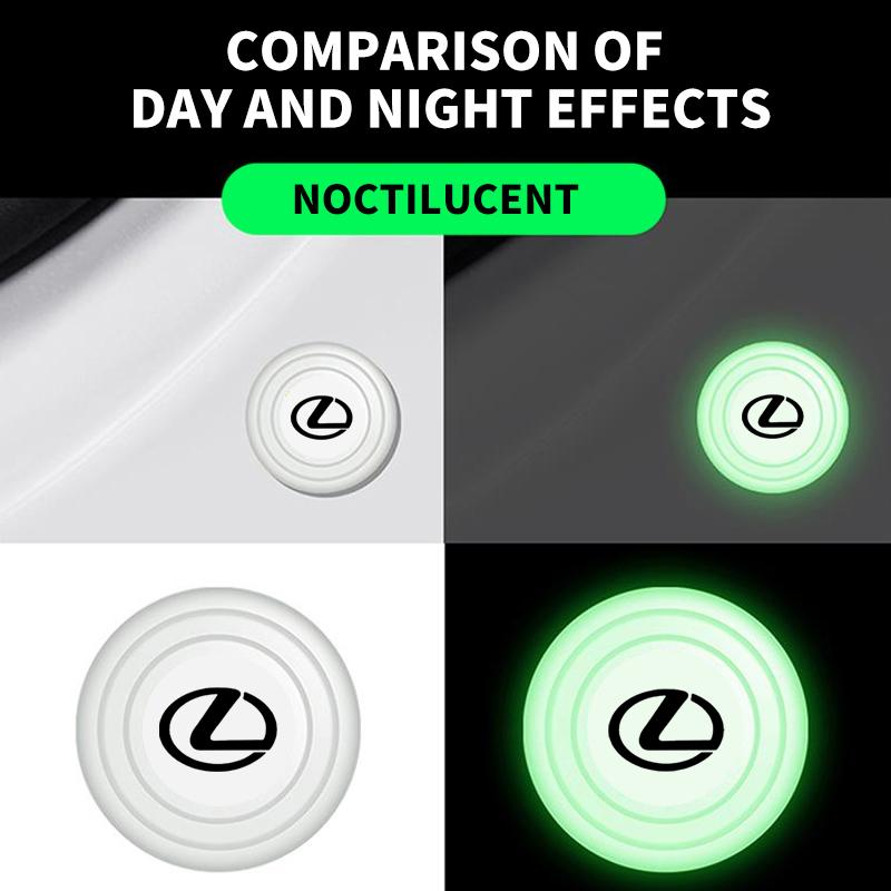 1/2/4Pcs Luminous Shock Absorber Car Door Silicone Anti Shock Pad For Lexus IS250 IS200 CT200h GS300 LS430 RX450h LX570 IS300