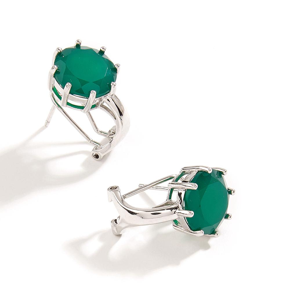 Bolaijewelry Grün achat natürliche edelstein neue ohrringe Mode licht luxus edlen schmuck frauen jahrestag täglichen verschleiß
