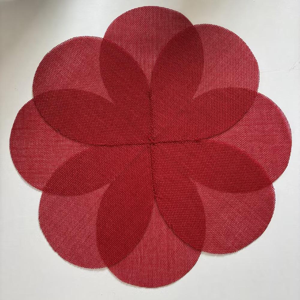2PCS Sewing Petal Design Heat Insulation Pad Rustic Table Mat Creative Coffee Coaster Kitchen