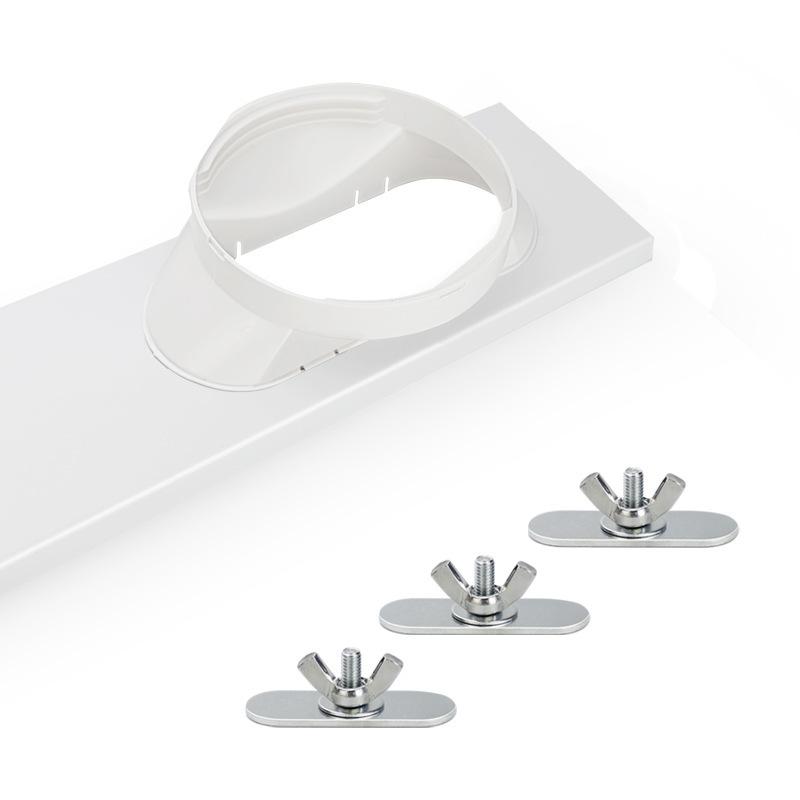 4-teiliges verstellbares Fensterdichtungsplatten-Set für tragbare Klimaanlagen, 43-140cm Länge mit 130mm Flachdüse & 43×10cm Ablenkblech