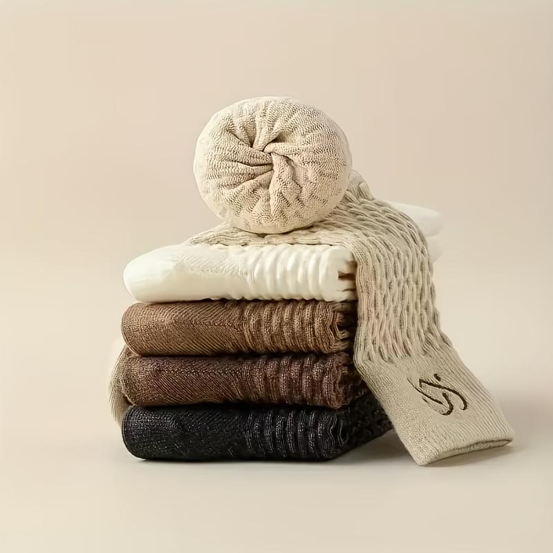 6pairs Women's All-Season Warm Mid-Calf Socks, Cute Long Loose Slouch Socks, Suitable for Spring, Autumn, and Winter Warmth