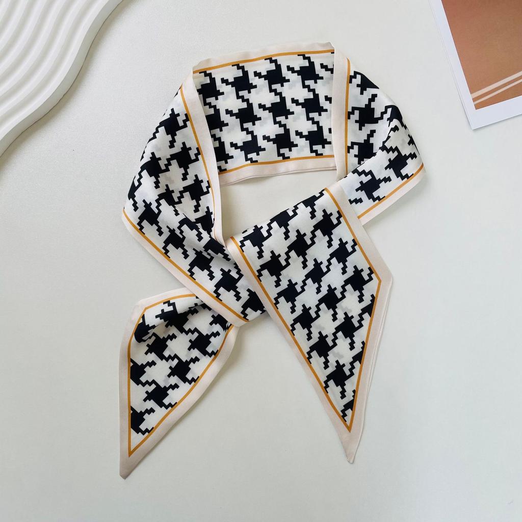 Women Scarf lady Wraps Elegant Floral Dot Spring silk scarves square Head Neck Hair Tie Band Neckerchief skinny