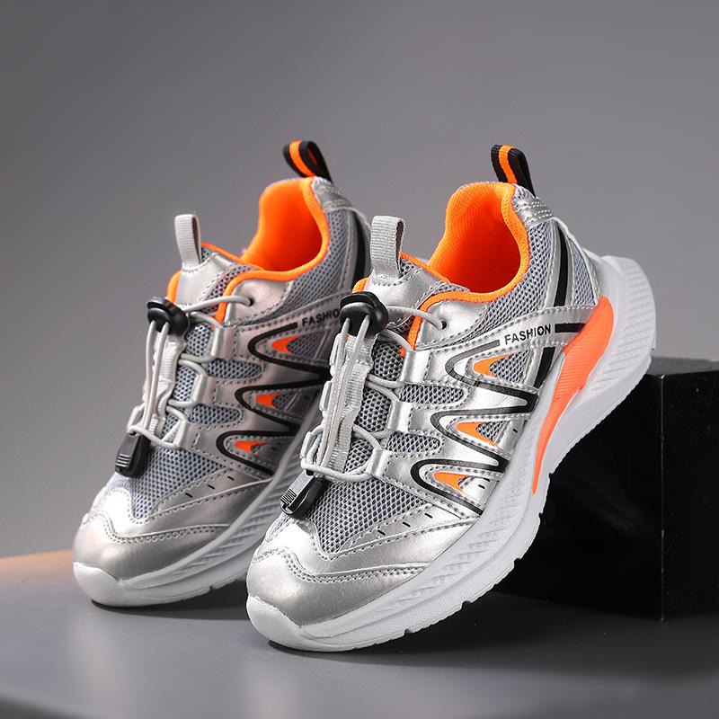Boys' Sneakers2026New Soft, Cushioned Running Shoes with a Rotating Buckle, Breathable Mesh Upper, and Non-slip Soles, Designed for Older Children