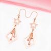 Purple Gold Pure Star Fringed Earrings Rose Gold Plated Light Luxury Foreign Gas Color Gold Earrings