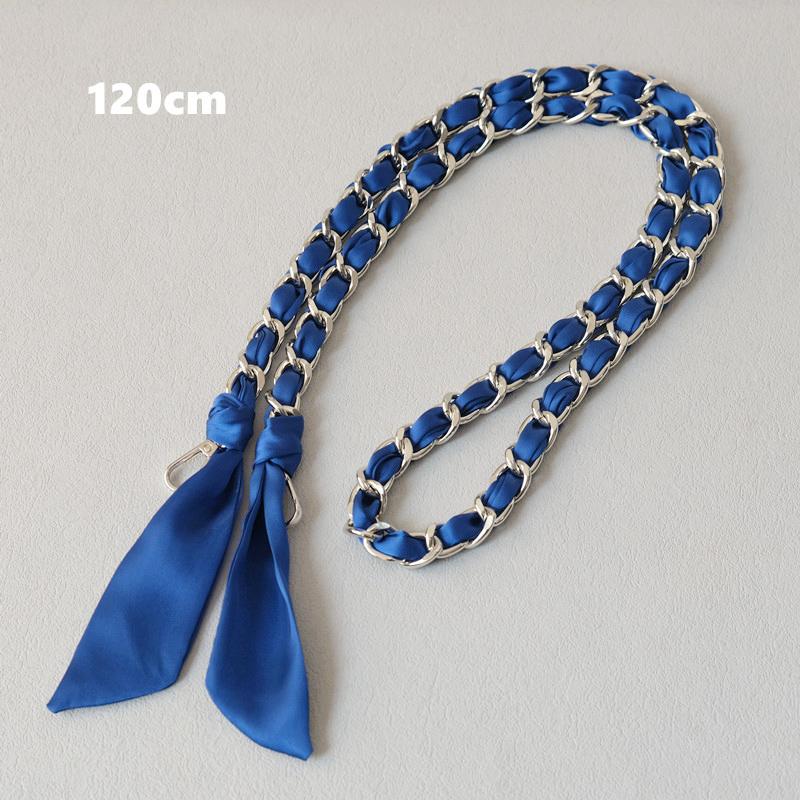 New Fashion Spring Woman Handbag Accessory Chains Detachable Long Cross Body Solid Cute Silk Strap Women Luxury Chain Bag Handles