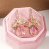 Creative Elegant Flower Pendant Earrings, Pink Bridal Jewelry Accessories, Perfect Holiday Gift for Loved Ones