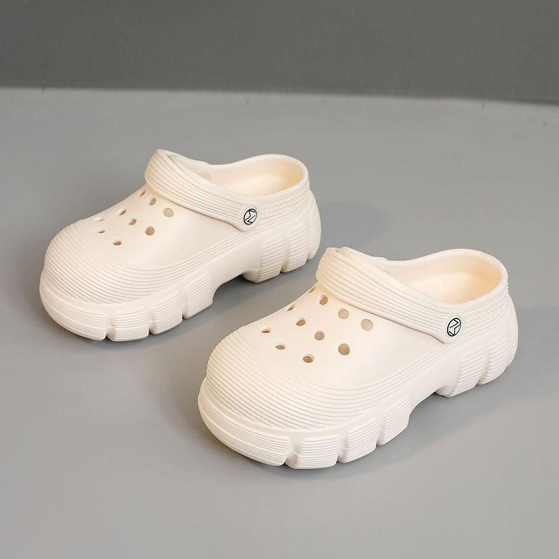 ZB slippers new summer outer wear thick-soled soft-soled two hole shoes increase height