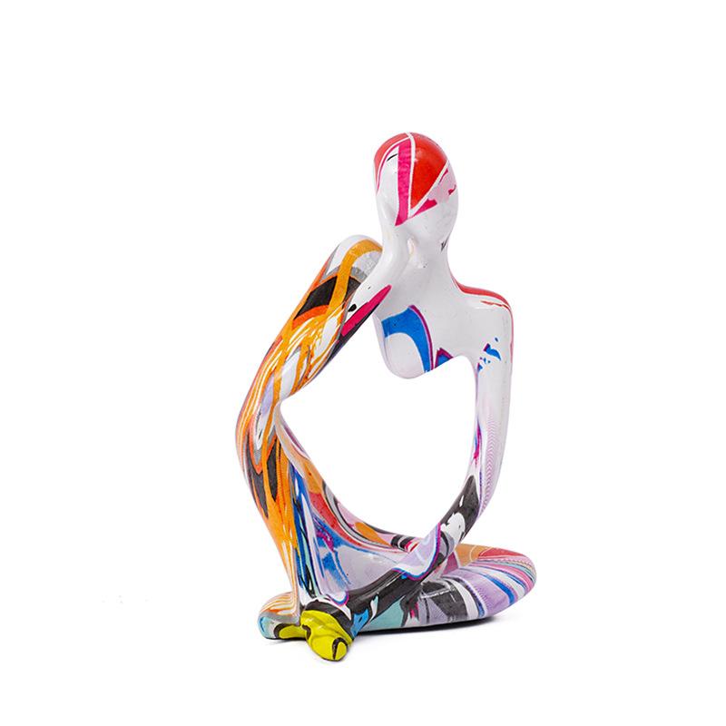 Bunte Mini Abstrakte Figuren Heimdekoration Mode Graffiti Skulptur TV-Schrank Eingang Harzhandwerk