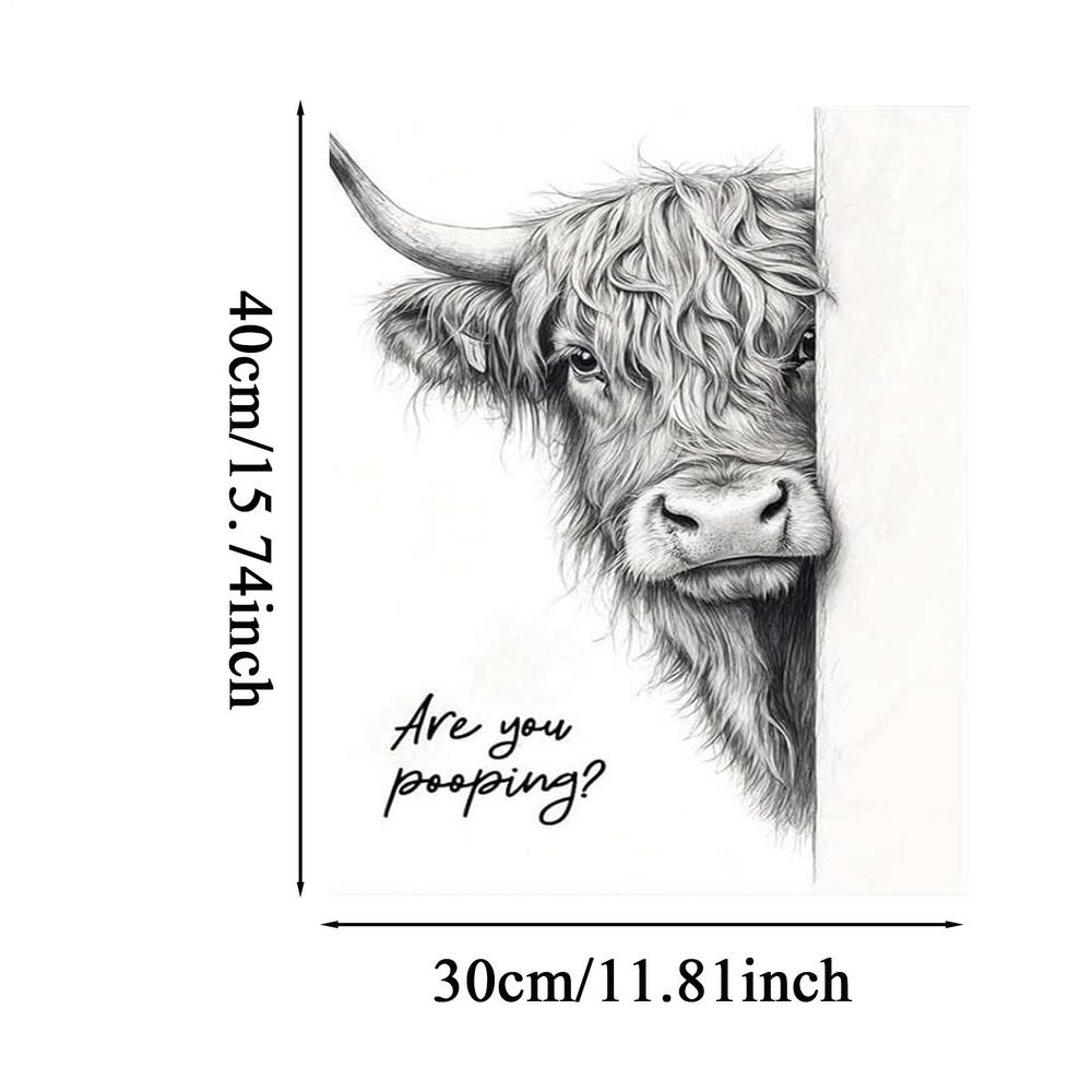 

Cow Bathroom Wall Art Rustic Cat Poster Ornament Cow Art Wall Decor for Farmhouse Dorm Bedroom Living Room Nursery Shop