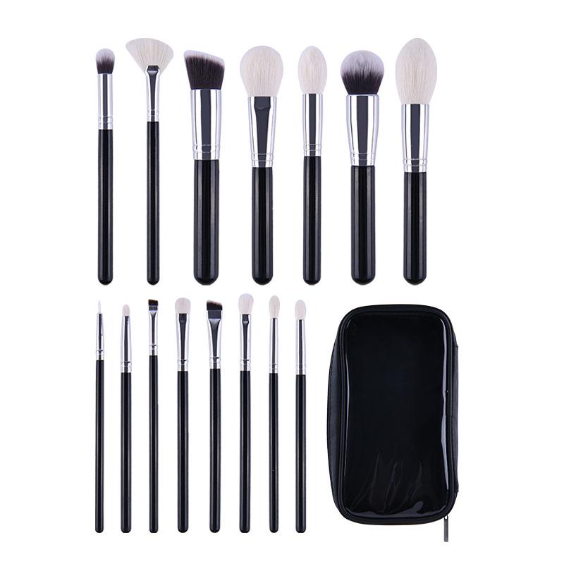 Cangzhou 15-Piece Professional Makeup Brush Set - Anmei Wool Eyeshadow & Powder Brushes