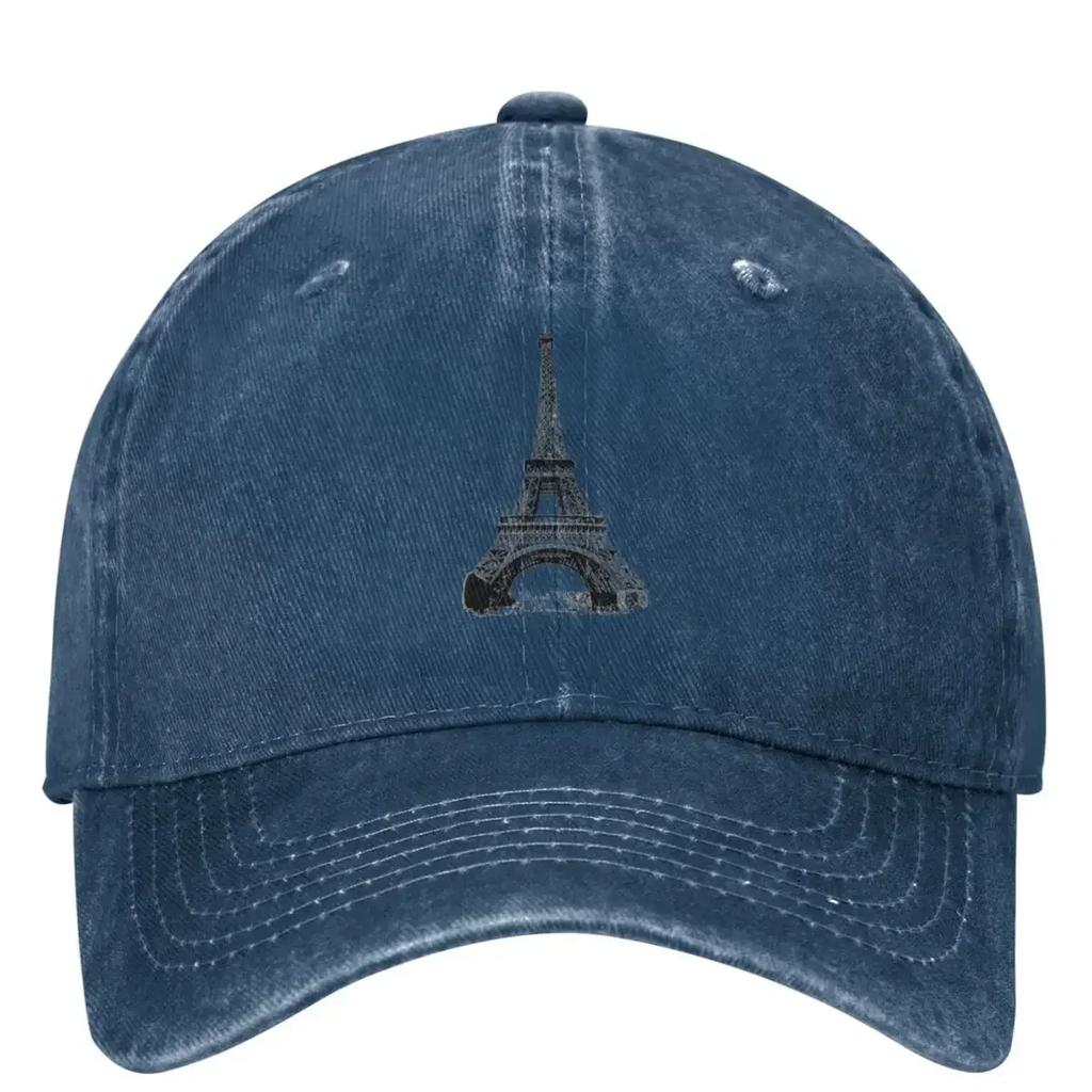 Eiffel Tower Washed Baseball Cap French Culture Stylish Trucker Hat Summer Unisex Teens Kpop Rock Sunscreen Snapback Cap