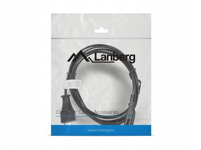 Kabel zasilający Lanberg CEE 7/16 -> IEC 320 C7 EURO (radiowy) 1,8m czarny