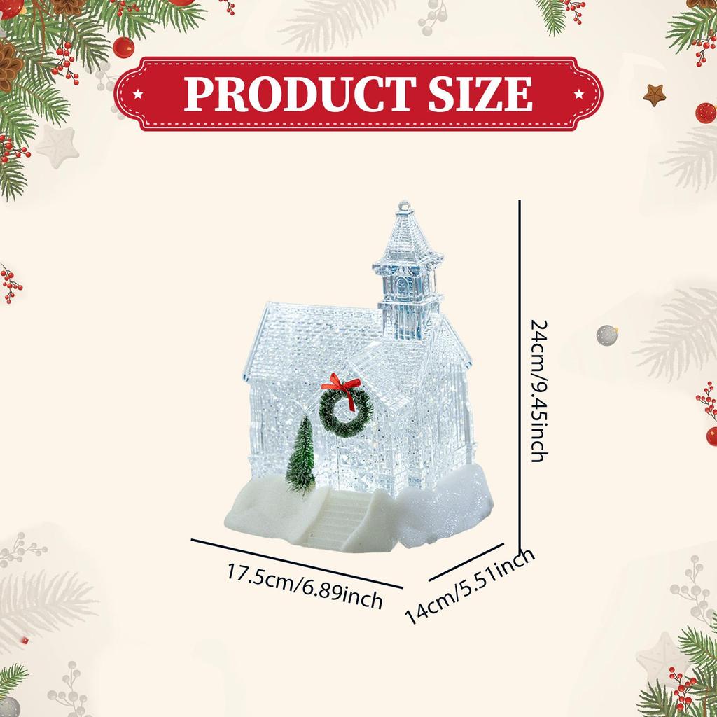 Christmas Snow Globe Lantern Musical Christmas Decor Gift with Light Music Festive Music Box for Party Farmhouse Home Desktop