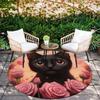 Pink Bombay Cat pattern round rug,Carpet Rug for Living Room Bedroom  Playroom ,Non-slip Floor Mat,Holiday Gifts and Birthday Gifts.