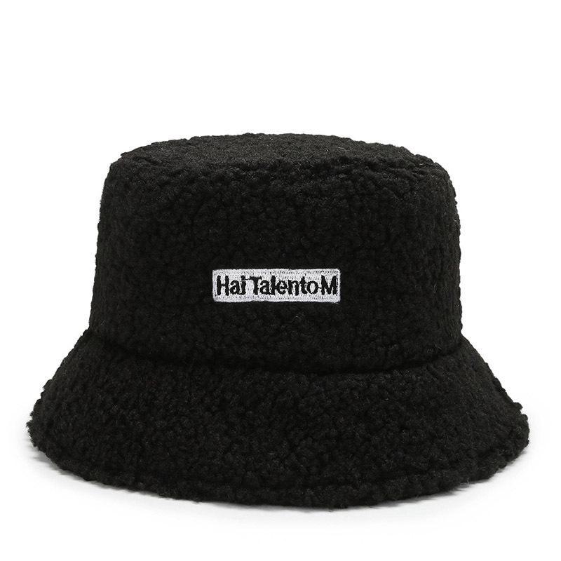 Chapeau de pêcheur unisexe en laine d'agneau et velours style coréen automne/hiver 2023
