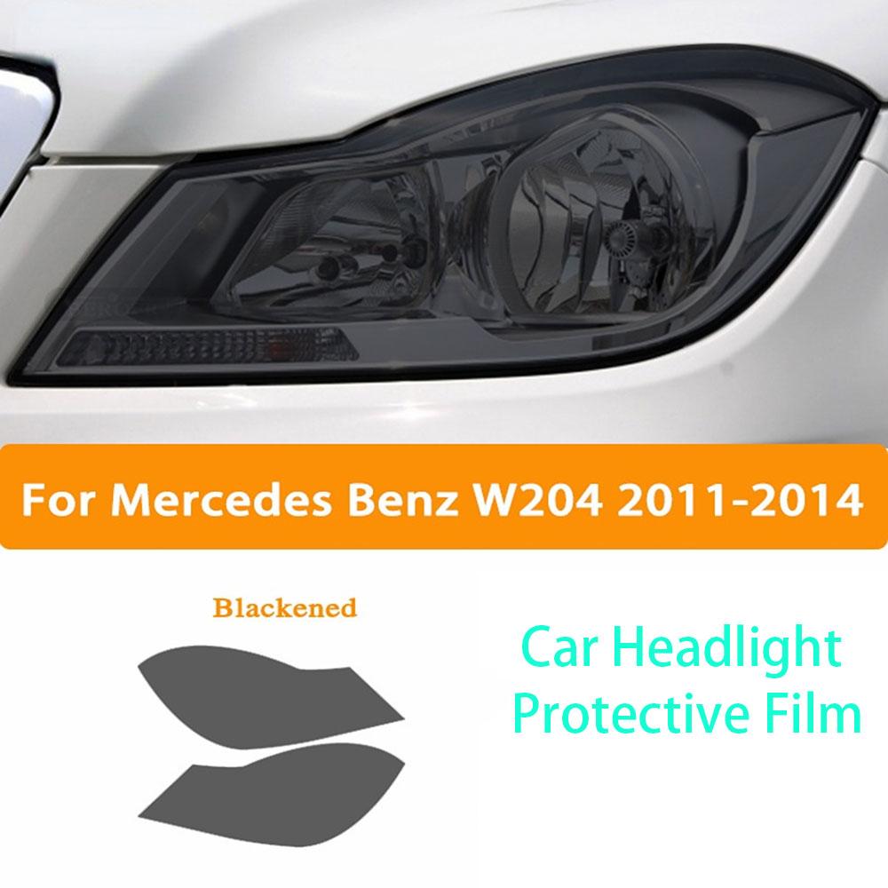 Car Headlight Tint Black Protective Film Protection Transparent TPU Sticker for Mercedes Benz C Class W204 W205 2011-On C63 AMG