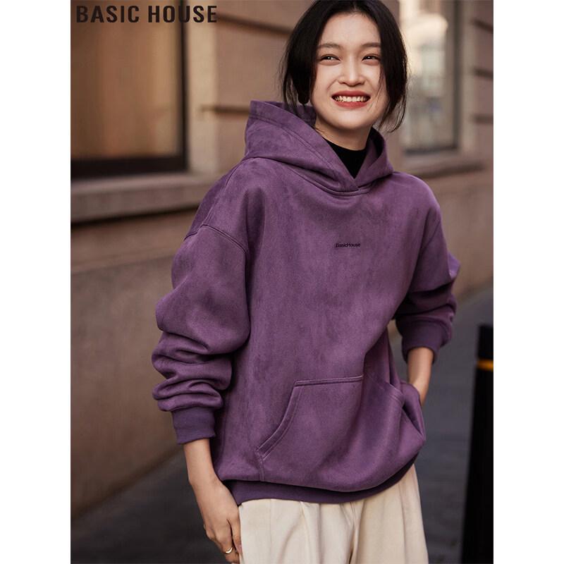 Basic House Women s Oversized Hooded Sweatshirt L