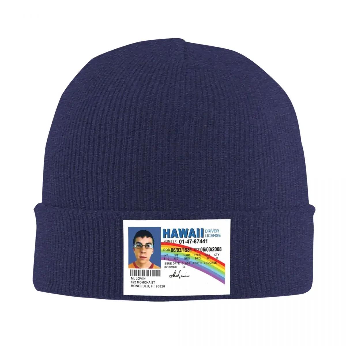 

McLovin Driver License Warm Knitted Cap Hip Hop Bonnet Hat Autumn Winter Outdoor Beanies Hats for Unisex Women Adult One Size