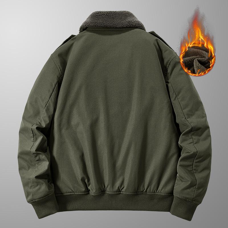 Утепленная мужская флисовая утолщенная куртка для активного отдыха на хлопковой подкладке — фото 4