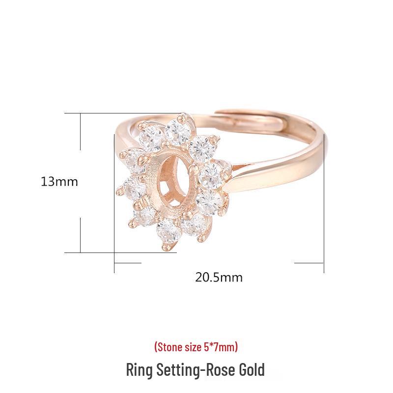 

Оправа для женского свадебного кольца из стерлингового серебра 925 пробы с четырьмя крапанами и кубическим цирконием для самостоятельной сборки