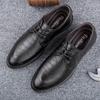 Classic Brand Brown Men's Genuine Leather Shoes Pointed Lace Up Office High-quality Business Shoes Men's Party Formal Shoes