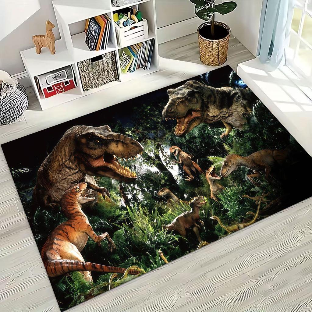 Classic Jurassic Park Dinosaur Movie Tyrannosaurus Rex Rug for Bedroom Living Room Sofa Home Doormat Decor,Non-slip Floor Mat