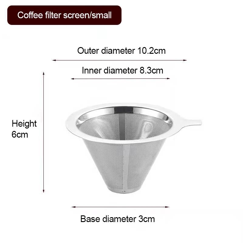 1Pc Reusable Double Layer Stainless Steel Coffee Filter Holder Pour Over Coffees Dripper Mesh Coffee Tea Filter Basket Tools