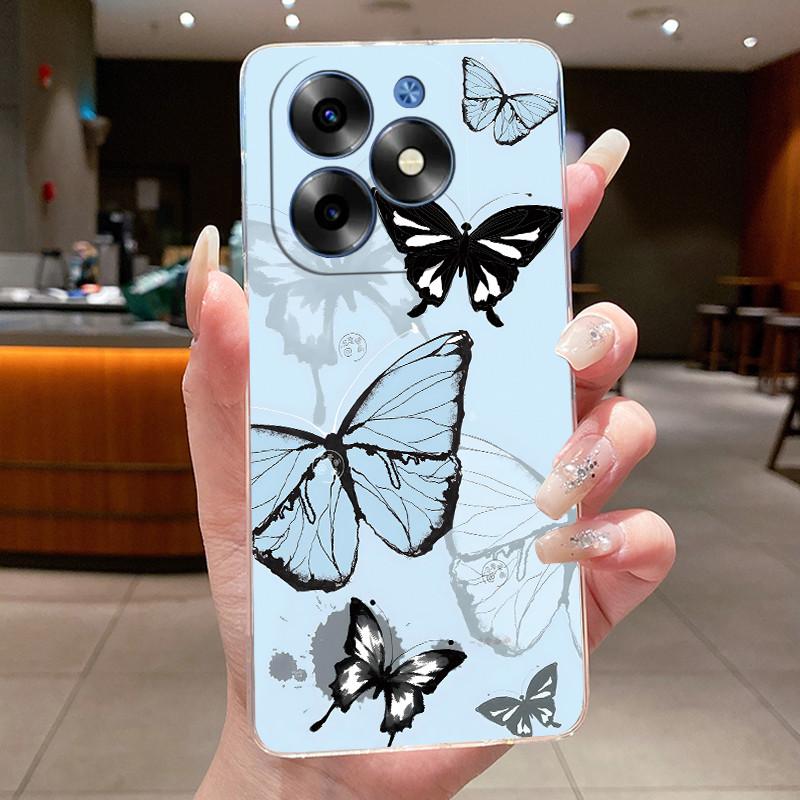 Fashion Flowers For Itel S23+ S23 Plus S681LN ItelS23+ 2023 Transparent Silicone Phone Protective Back Cover Shell Soft TPU Case