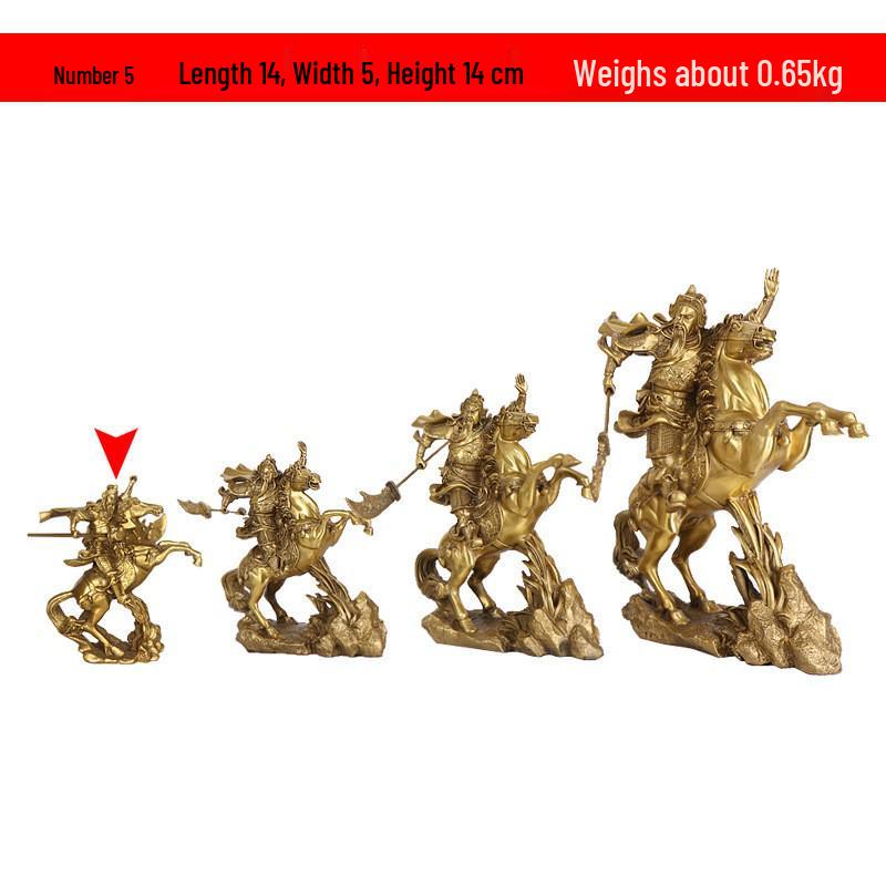 Guan Gong Bronze Horse Riding Ornament