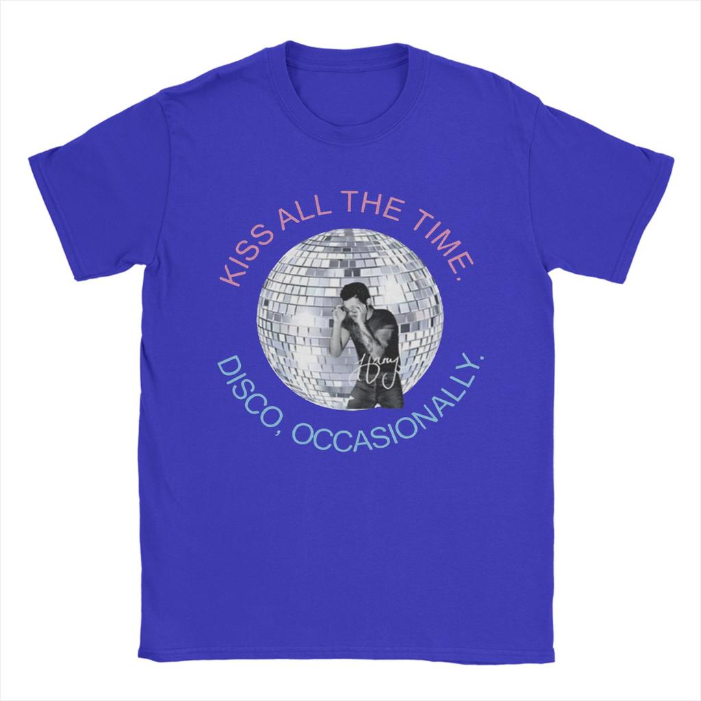 Harry Styles Kiss All The Time Disco Occasionally Mens T Shirt Tee Shirt Short Sleeve Crewneck TShirts 100 Cotton Clothes