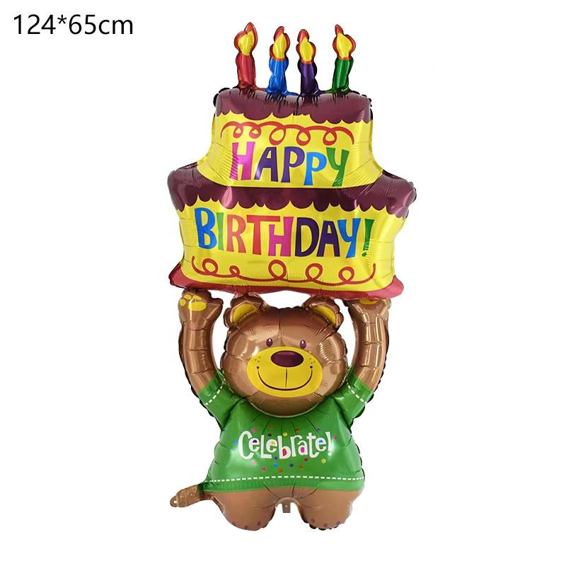 Fødselsdagskage Ballon med Fod Stående Folieballon Sød Kageballon Børn Dreng Pige Fødselsdagsfest Dekoration Forsyninger Baby Shower
