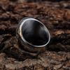 Mens Fashion Flame Pattern Ring Tiger Eye Inlay Stainless Steel Jewelry