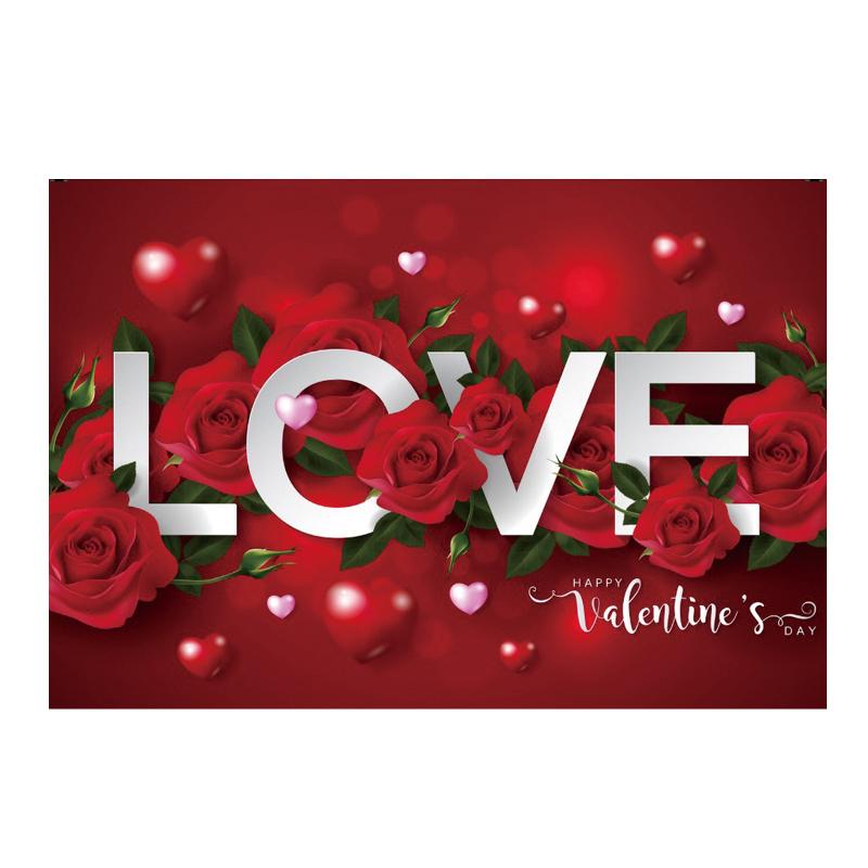 

Фоны с красной розой и сердечком для свадьбы, дня рождения, дня святого Валентина, фон C-150x100cm